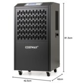 COSTWAY 118 L/Tag Bautrockner, Luftentfeuchter kommerziell mit Ablaufschlauch, 24H Timer und 4 Rädern, Entfeuchtungsgerät Industrie Trocknungsgerät für Keller, Lager, Baustelle & Räume bis zu 790 m² – Bild 2