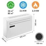 TROTEC Wandklimaanlage PAC-W 2650 SH – 4-in-1 Klimaanlage ohne Außengerät mit Heizfunktion, 2,6 kW Kühlleistung, WiFi-App-Steuerung, Inverter-Technologie, für Räume bis 34 m² – Bild 7