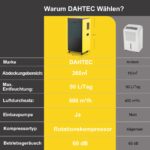 DAHTEC Bautrockner Luftentfeuchter Keller 90 L/Tag mit Integrierte Pumpe - Fläche 260 m²/650 m³ - 24Hr Timer Innenbereich Trocknungsgerät für Große Räume – Bild 3