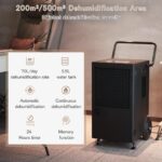Kalopsia Industrieller Elektrischer Bautrockner Luftentfeuchter: 70L/Tag für 200㎡ Räume Kompressor Entfeuchter 5.5L Tank Intelligente Raumentfeuchter für Keller/Wohnung/Bad/Garage/Badezimmer/Küche – Bild 9