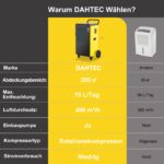 DAHTEC Bautrockner Luftentfeuchter Keller 70 L/Tag mit Integrierte Pumpe - Fläche 200 m²/500 m³ - 24Hr Timer Innenbereich Trocknungsgerät für Große Räume – Bild 3