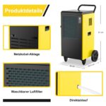 DAHTEC Bautrockner Luftentfeuchter Keller 70 L/Tag mit Integrierte Pumpe - Fläche 200 m²/500 m³ - 24Hr Timer Innenbereich Trocknungsgerät für Große Räume – Bild 6