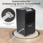 COSTWAY 118 L/Tag Bautrockner, Luftentfeuchter kommerziell mit Ablaufschlauch, 24H Timer und 4 Rädern, Entfeuchtungsgerät Industrie Trocknungsgerät für Keller, Lager, Baustelle & Räume bis zu 790 m² – Bild 3