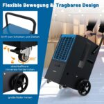 FANTASK Luftentfeuchter mit 4 Rädern, Bautrockner 66 L/Tag mit Pumpe & Ablaufschlauch, Industrie Trocknungsgerät mit 24H Timer für Keller Baustelle Lager, Blau – Bild 7