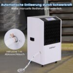 COSTWAY 118 L/Tag Bautrockner, Luftentfeuchter kommerziell mit Ablaufschlauch, 24H Timer und 4 Rädern, Entfeuchtungsgerät Industrie Trocknungsgerät für Keller, Lager, Baustelle & Räume bis zu 790 m² – Bild 8