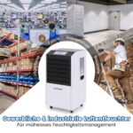 COSTWAY 118 L/Tag Bautrockner, Luftentfeuchter kommerziell mit Ablaufschlauch, 24H Timer und 4 Rädern, Entfeuchtungsgerät Industrie Trocknungsgerät für Keller, Lager, Baustelle & Räume bis zu 790 m² – Bild 5